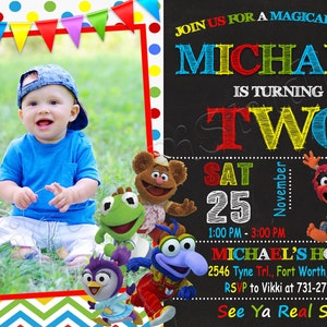 Invitación de los Muppet Babies Invitación de cumpleaños de los Muppet Babies Fiesta de los Muppet Babies Invitación de los Muppet Babies Tarjeta de los Muppet Babies
