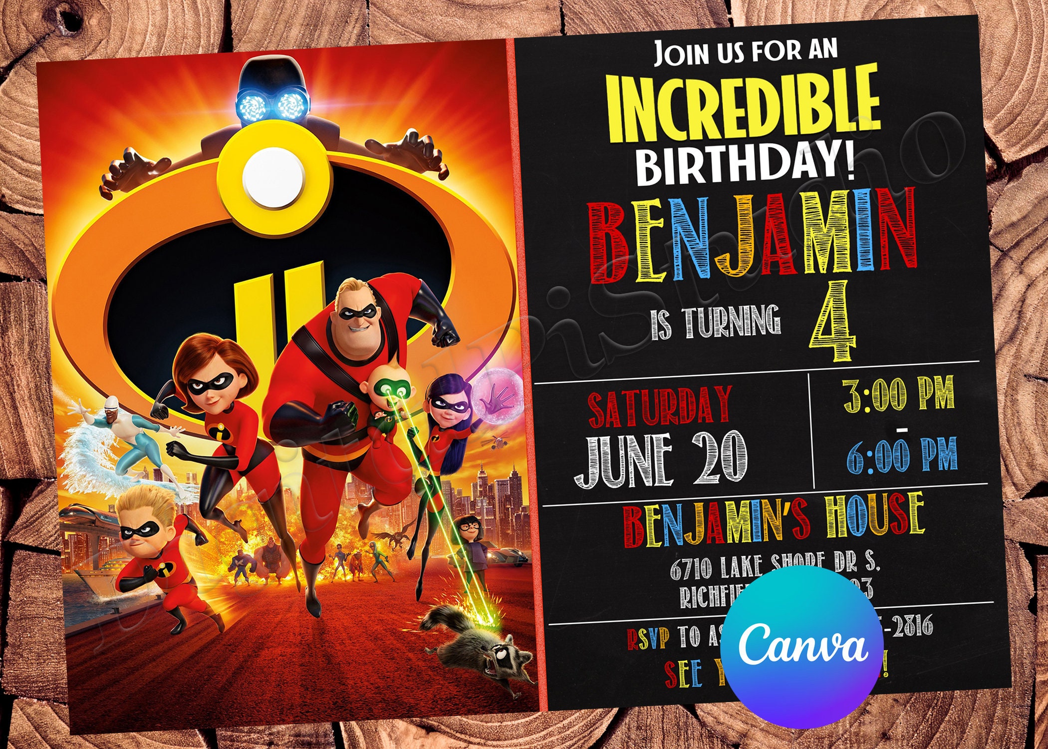 The Incredibles Invitation The Incredibles Birthday Invitation The Incredibles Party The Incredibles Editable Invitation