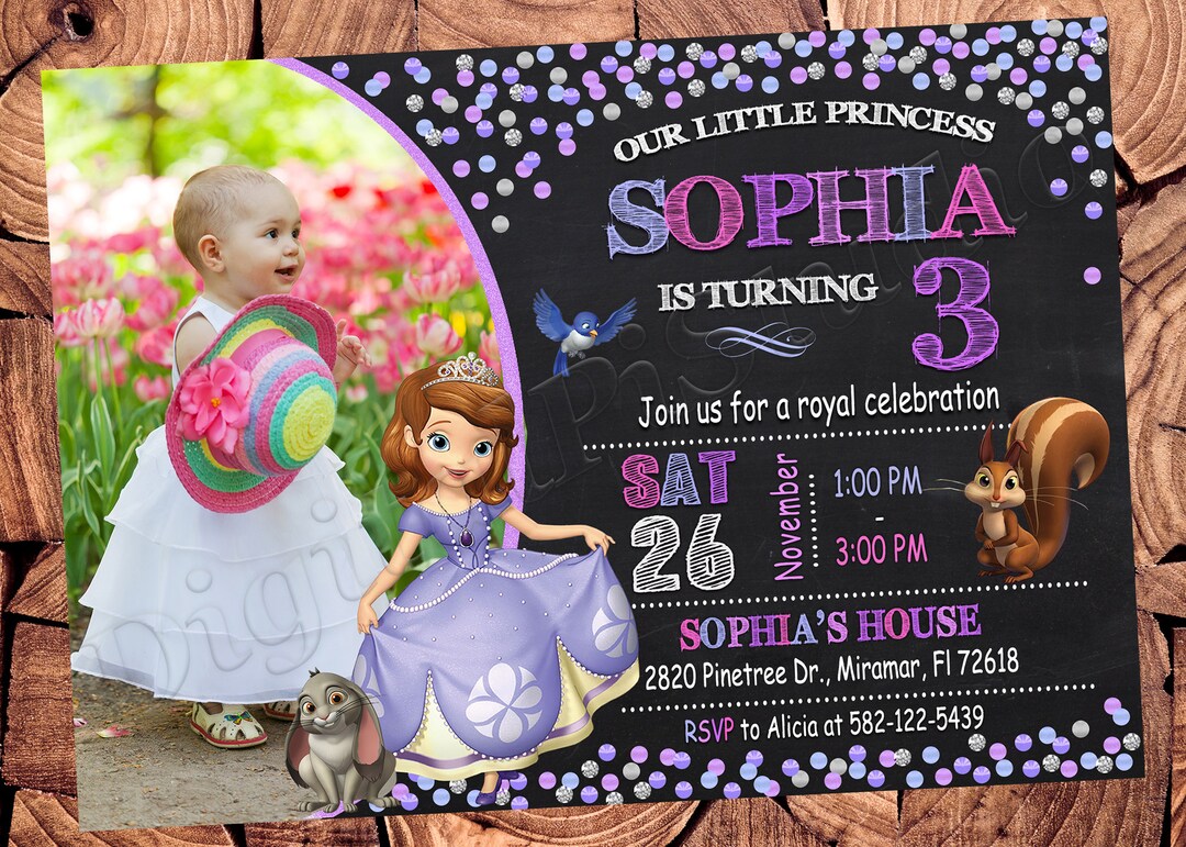 Sofia the First Invitation Princess Sofia Invitation Princess Sofia the