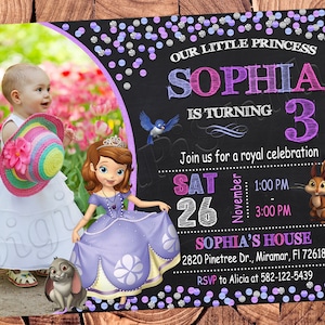 Sofia die Erste Einladung Prinzessin Swarovski Einladung Prinzessin Sofie der Erste Geburtstag einladen Sofie der ersten Party Sofie Geburtstag
