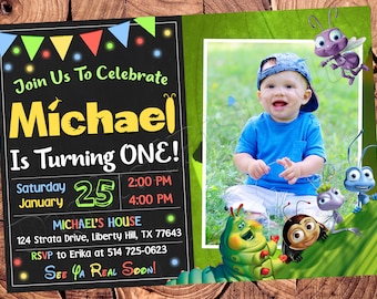 Zaproszenie na Bug's Life Urodziny Bugs Life Impreza Bugs Life Zaproszenie Bugs Life Zaproszenia Bugs Life Karta Bug's Life