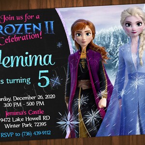 Invitación de Frozen Invitación de cumpleaños de Frozen Archivo digital de fiesta de Frozen