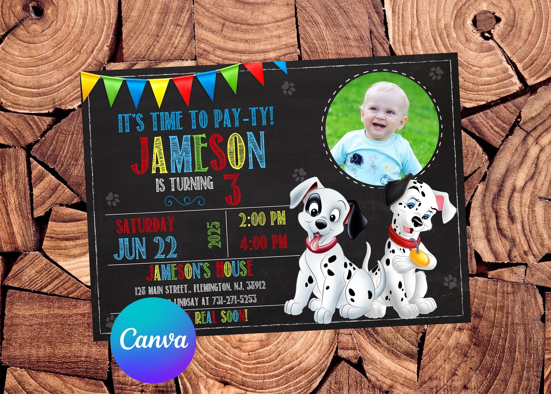 101 Dalmatians Invitation 101 Dalmatians Birthday Invitation 101 ...