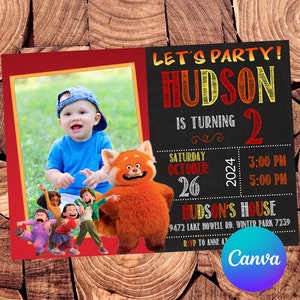 Turning Red Invitation Turning Red Birthday Invitation Turning Red Party Turning Red Editable Invitation Turning Red Digital Card