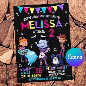 Vampirina Invitation Vampirina Birthday Invitation Vampirina Party Vampirina Invites Vampirina Editable Invitation Digital Printable File