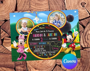 Mickey Mouse Invitation Mickey Mouse Birthday Invitation Minnie Mouse Party Mickey Mouse Editable Invitation