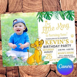 Lion King Invitation Lion King Birthday Invitation Lion King Party Lion King Editable Invitation Lion King Digital Printable File