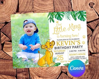Lion King Invitation Lion King Birthday Invitation Lion King Party Lion King Editable Invitation Lion King Digital Printable File