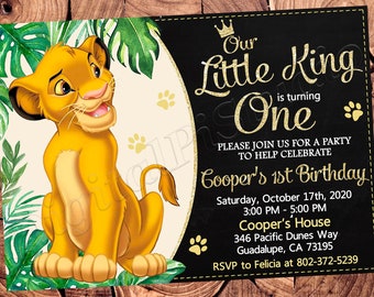 Lion King Invitation Lion King Birthday Invitation Lion King Party Lion King Invite Lion King Digital File Lion King Printable File