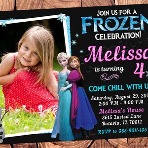 Invitación de Frozen Invitación de cumpleaños de Frozen Invitación de fiesta de Frozen Invitaciones de Frozen Archivo imprimible digital de Frozen