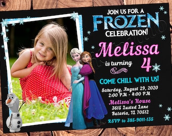 Invitación de Frozen, invitación de cumpleaños de Frozen, invitación para fiesta de Frozen, invitaciones de Frozen, archivo digital imprimible de Frozen