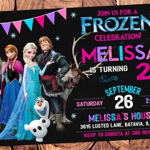 Invitación de Frozen Invitación de cumpleaños de Frozen Invitación de fiesta de Frozen Invitaciones de Frozen Archivo imprimible digital de Frozen
