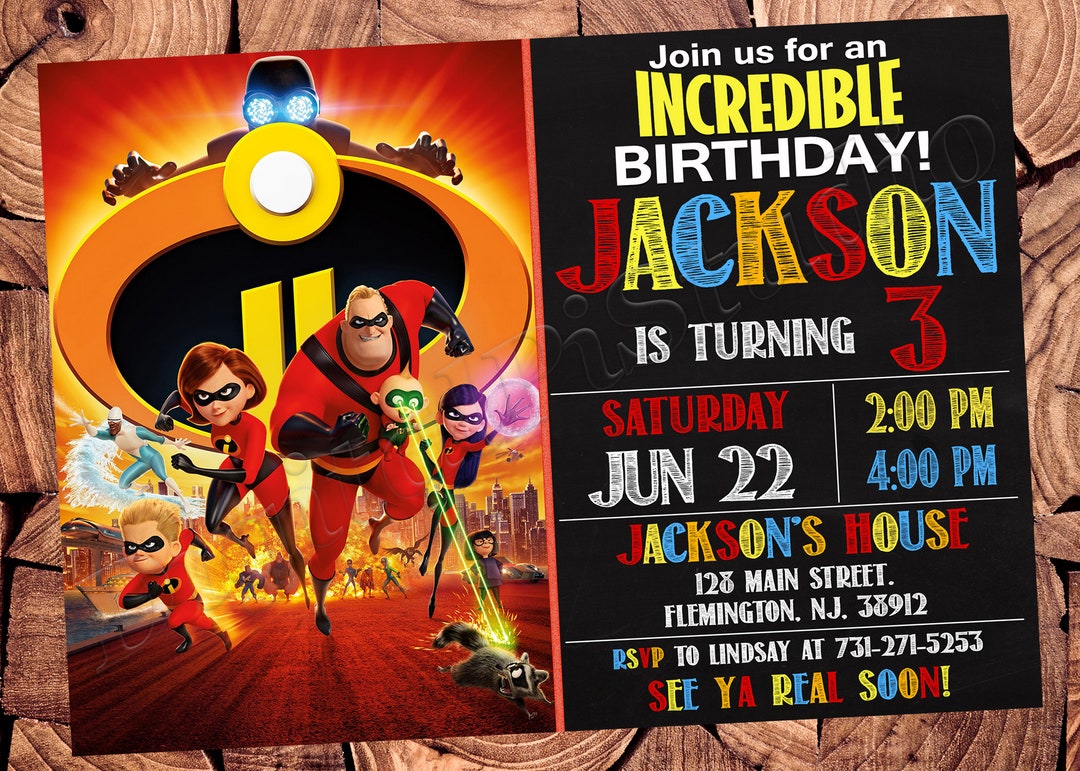 The Incredibles Invitation the Incredibles Birthday Invitation the ...