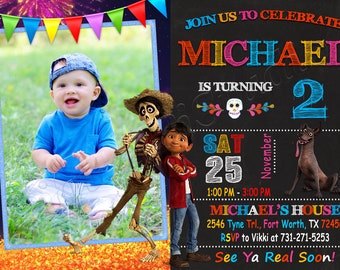 Coco Invitation Coco Fiesta Invitation Coco Birthday Invitation Coco Party Fiesta Birthday Coco Digital File Coco Card