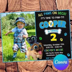 Puppy Dog Pals Invitation Puppy Dog Pals Birthday Invitation Puppy Dog Pals Party Puppy Dog Pals Editable Invitation Digital Printable File