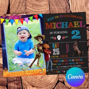 Coco Invitation Coco Birthday Invitation Fiesta Invitation Coco Party Coco Invites Coco Editable Invitation Digital Printable File