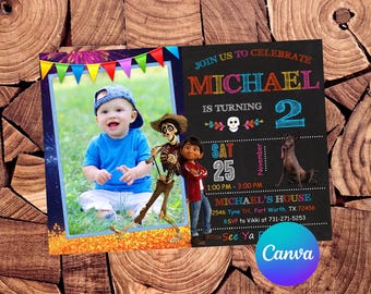 Coco Invitation Coco Birthday Invitation Fiesta Invitation Coco Party Coco Invites Coco Editable Invitation Digital Printable File