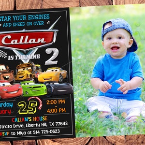 Autos-Einladung Autos-Geburtstags-Einladung Autos-Party-Autos einladen Autos einlädt Autos-digital druckbare Karte