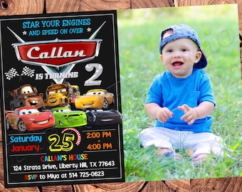 Cars Invitation Cars Birthday Invitation Cars Party Cars Invite Cars Invites Cars Digital Printable Card