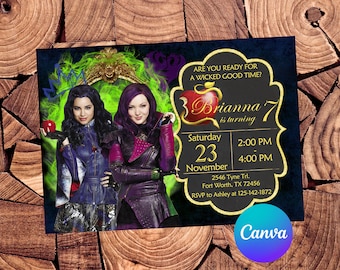 Descendants Invitation Descendants Birthday Invitation Descendants Party Descendants Editable Invitation Descendants Digital Printable File