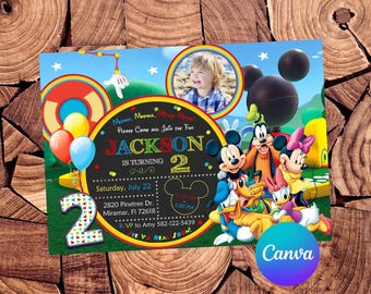 Mickey Mouse Invitation Mickey Mouse Clubhouse Birthday Invitation Mickey Mouse Party Mickey Mouse Editable Invitation Mickey Mouse Digital