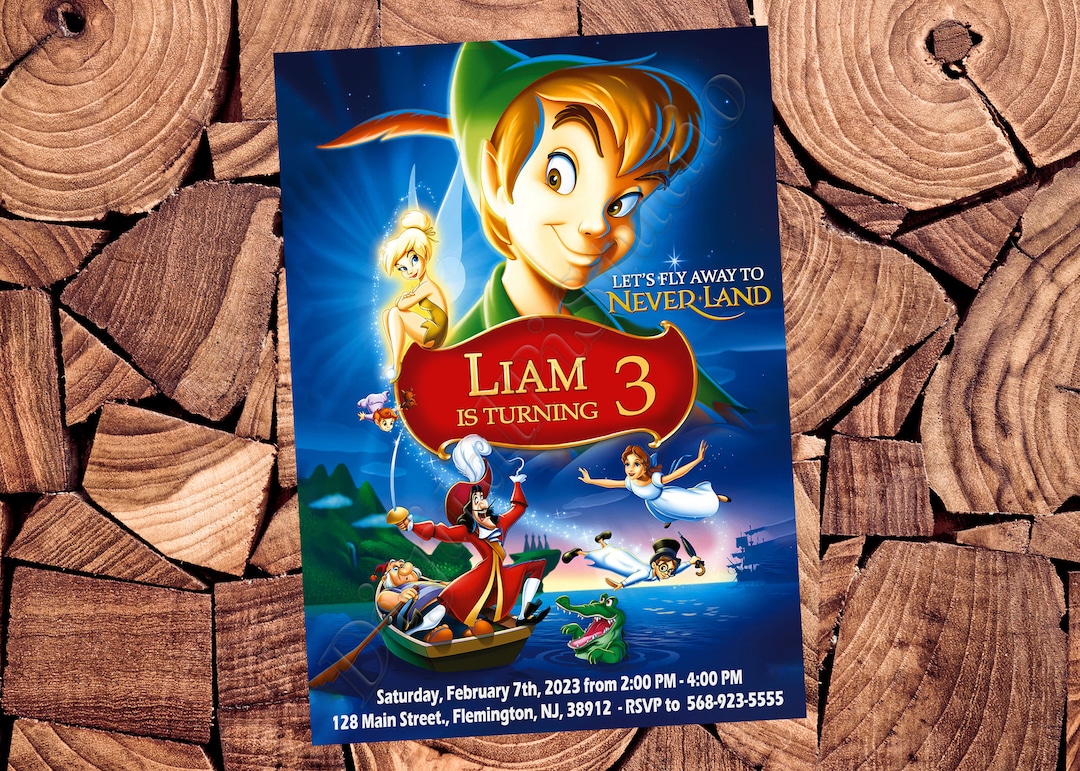 Peter Pan Invitation Peter Pan Birthday Peter Pan Party Peter Pan