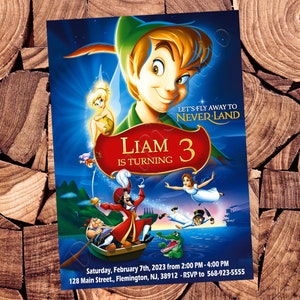 Invitation Peter Pan Anniversaire Peter Pan Fête Peter Pan Invitation Peter Pan Invitation Peter Pan Carte Peter Pan