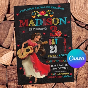 Convite Elena de Avalor Convite de aniversário Elena Festa Elena de Avalor Convite editável Elena de Avalor Arquivo digital para impressão