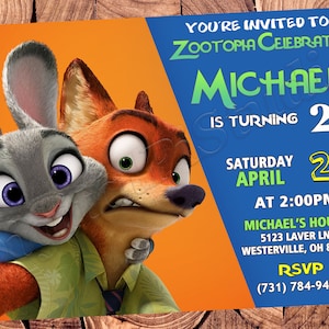 Zootopia Einladung Zootopia Geburtstagseinladung Zootopia Party Zootopia einladen Zootopia digitale Zootopia Karte
