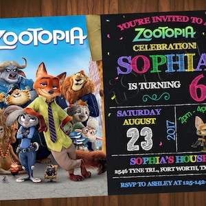 Convite Zootopia Convite Zootopia Aniversário Zootopia Festa Zootopia Convite Zootopia Cartão Digital Zootopia