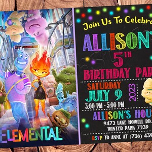 Invitación elemental Cumpleaños elemental Fiesta elemental Invitación elemental Invitaciones elementales Tarjeta elemental Imprimible elemental