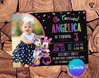 Minnie Mouse Invitation Daisy Duck Birthday Invitation Minnie Mouse Party Daisy Duck Editable Invitation