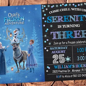Invitación de Frozen Invitación de cumpleaños de Frozen Invitación de fiesta de Frozen Invitaciones de Frozen Archivo imprimible digital de Frozen
