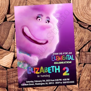 Invitación elemental Cumpleaños elemental Fiesta elemental Invitación elemental Invitaciones elementales Tarjeta elemental Imprimible elemental