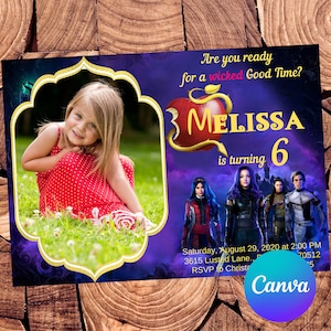 Descendants Invitation Descendants Birthday Invitation Descendants Party Descendants Editable Invitation Descendants Digital Printable File