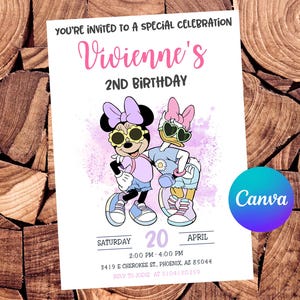Minnie Mouse Invitation Daisy Duck Birthday Invitation Minnie Mouse Party Daisy Duck Editable Invitation