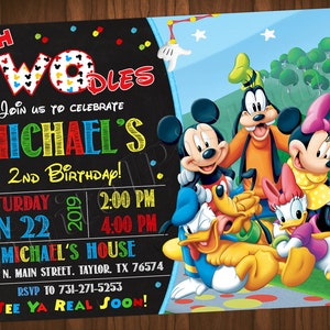 Oh Twodles Geburtstags-Einladung Micky Maus Clubhaus-Einladung Micky Maus-Einladung Einladung Oh Twodles Geburtstag Micky Maus Clubhaus-Geburtstag
