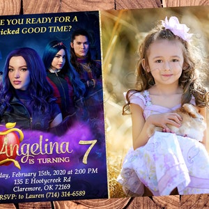 Faire-part des descendants Faire-part d'anniversaire des descendants Descendants fête des descendants Fichier numérique Descendants Fichier imprimable