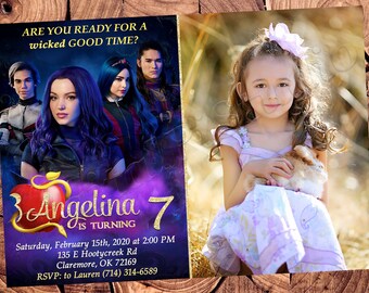 Descendants Invitation Descendants Birthday Invitation Descendants Party Descendants Digital File Descendants Printable File