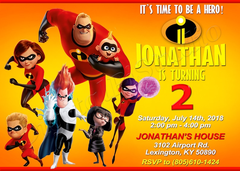 The Incredibles Invitation the Incredibles Birthday Invitation the ...