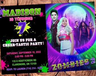 Zombies Invitation Zombies Birthday Invitation Zombies Party Zombies Invite Zombies Invites Zombies Digital Printable Card