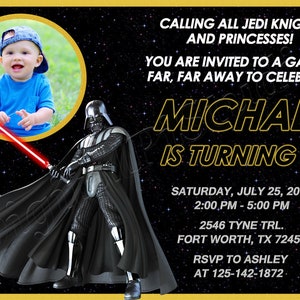 Invitación de Star Wars Invitación de cumpleaños de Star Wars Fiesta de Star Wars Invitación de Star Wars Tarjeta de Star Wars Archivo digital de Star Wars Archivo imprimible