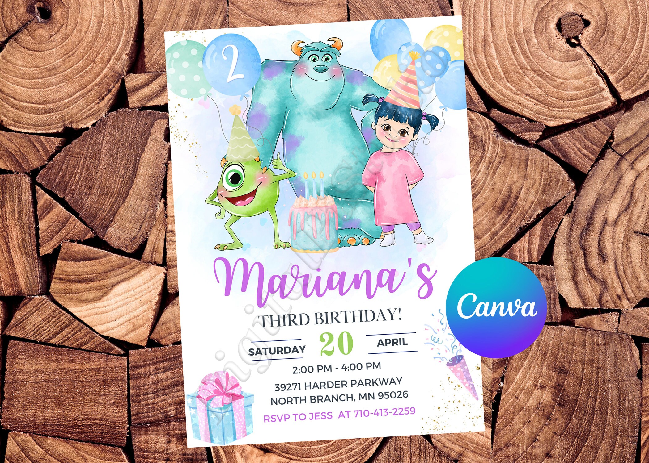 Monsters Invitation Monsters University Birthday Invitation Monsters Inc Party Monsters Watercolor Invitation Monsters Editable Invitation