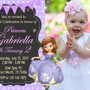 Sofia die Erste Einladung Prinzessin Swarovski Einladung Prinzessin Sofie der Erste Geburtstag einladen Sofie der ersten Party Sofie Geburtstag