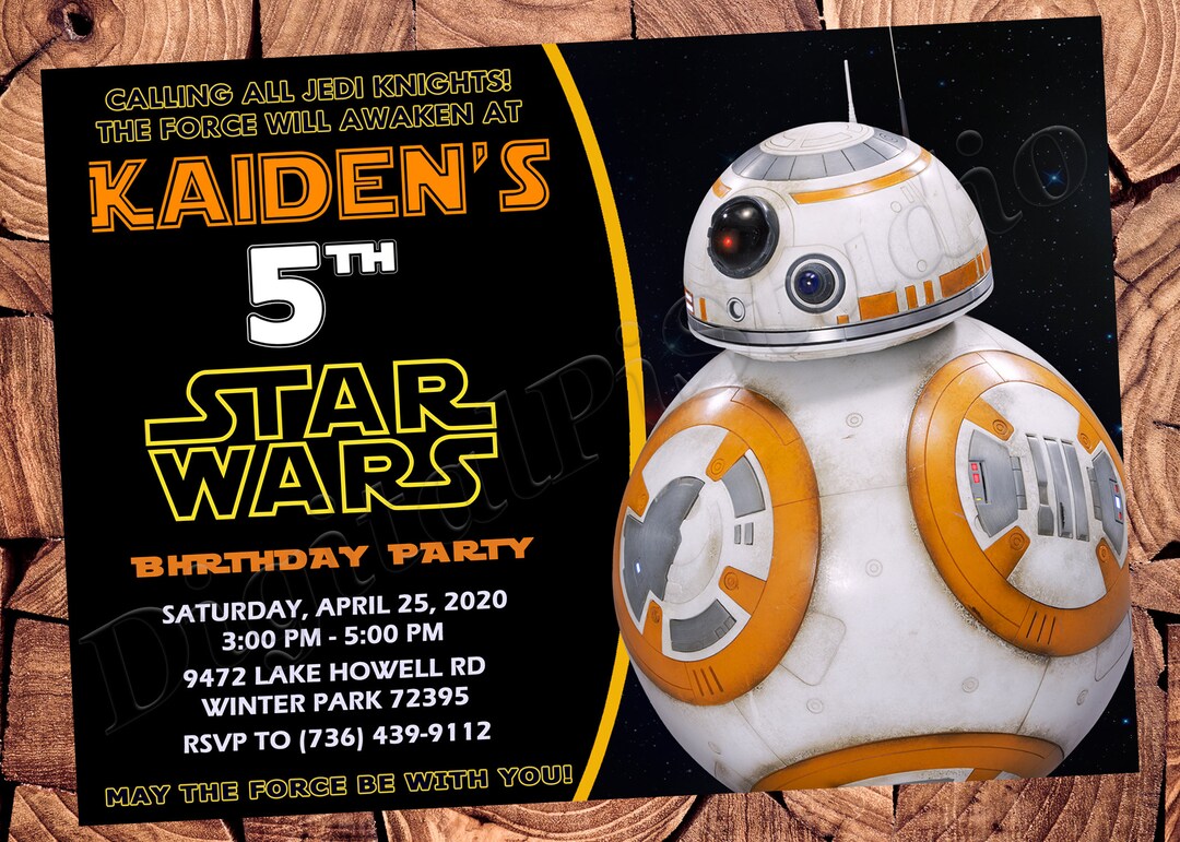 Star Wars Invitation BB8 Invitation Star Wars Birthday BB8 - Etsy