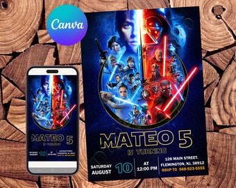 Star Wars Invitation Star Wars Birthday Invitation Star Wars Party Star Wars Editable Invitation Star Wars Digital Invitation