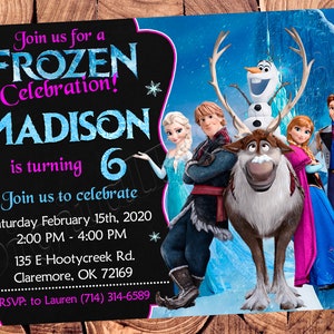 Invitación de Frozen Invitación de cumpleaños de Frozen Invitación de fiesta de Frozen Invitaciones de Frozen Archivo imprimible digital de Frozen