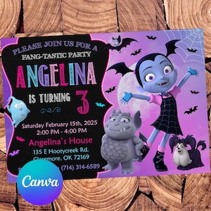 Vampirina Invitation Vampirina Birthday Invitation Vampirina Party Vampirina Invites Vampirina Editable Invitation Digital Printable File