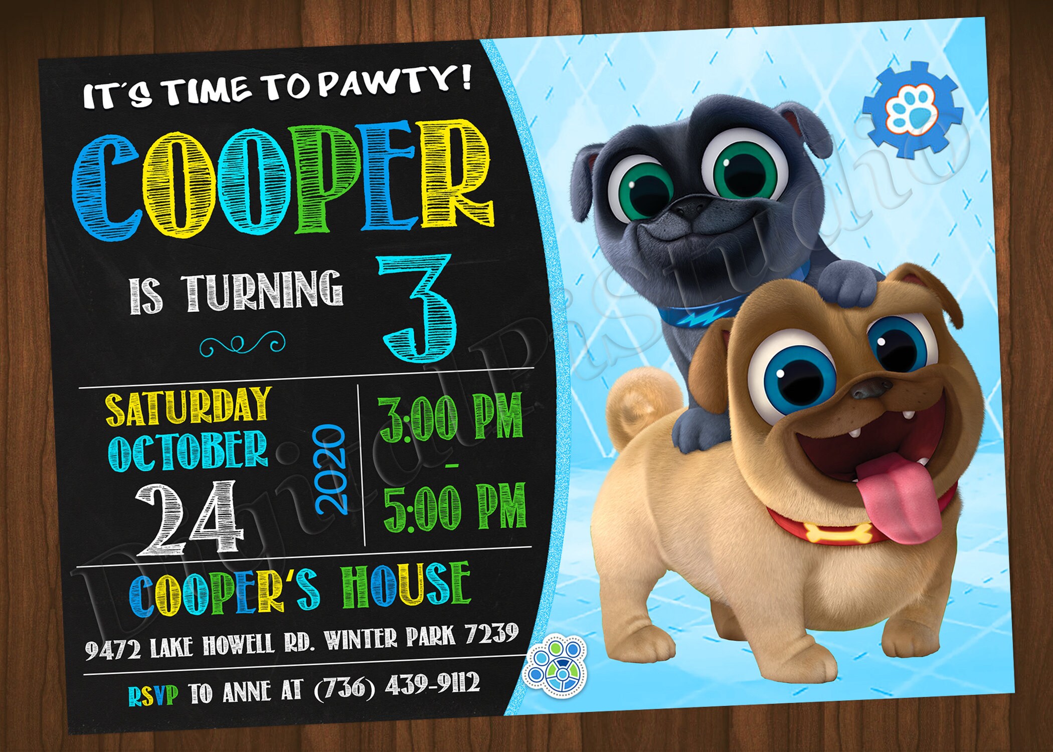 Puppy Dog Pals Invitation Puppy Dog Pals Birthday Invitation | Etsy