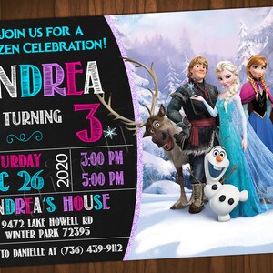 Invitación de Frozen Invitación de cumpleaños de Frozen Invitación de fiesta de Frozen Invitaciones de Frozen Archivo imprimible digital de Frozen